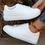 Women's White Low-Top Casual Sneakers