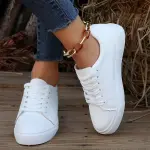 Women's White Low-Top Casual Sneakers