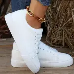 Women's White Low-Top Casual Sneakers