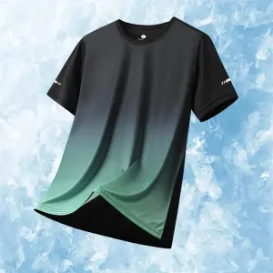Simple Fashion Gradient Sports T Shirts Fashion Summer Short Sleeve 3D Printed Fitness T-shirts Casual Oversized Unisex Tees